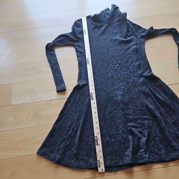 Saturday Sunday Anthropologie Cowl Neck Sweater Dress Medium, Heather Black - Picture 8 of 11